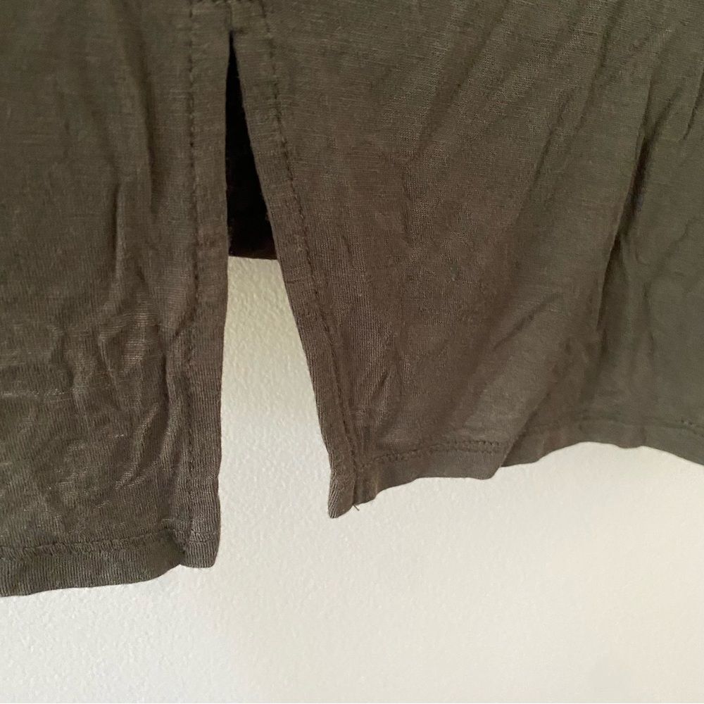 Halogen Sleeveless Split Back Lightweight Tank Olive Green Size 3x - Picture 3 of 6